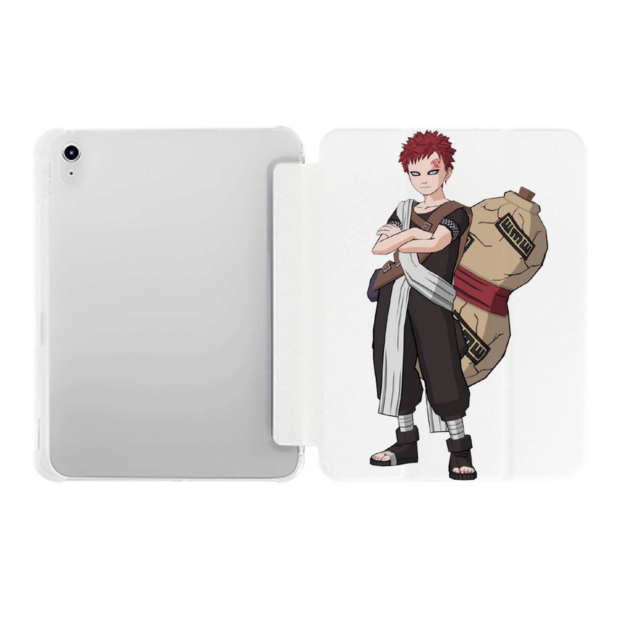（画像用） NARUTO -ナルト- ガアラ Gaara IPad ケース ペン収納付き 三つ折りスタンド PUレザー×シリコン 対応機種9.5/10.5/10.9インチ